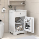 20' Bathroom Vanity with Sink, Bathroom Cabinet with Soft Closing Door, Storage Rack and Adjustable Shelve, White (Old Sku:	
WF531249AAK)