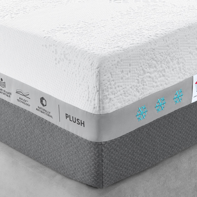Primerest Lux Queen, 13.5" Hybrid Latex Like Feel, Ventilated Charcoal Memory Foam with Ice Feel Cooling Knitted Fabric, Plush Comfort and Individually Wrapped Pocketed Coils, Made in USA