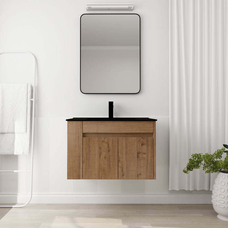 30 Inch Bathroom Vanity With Black Ceramic Basin and Adjust Open Shelf(KD-PACKING)