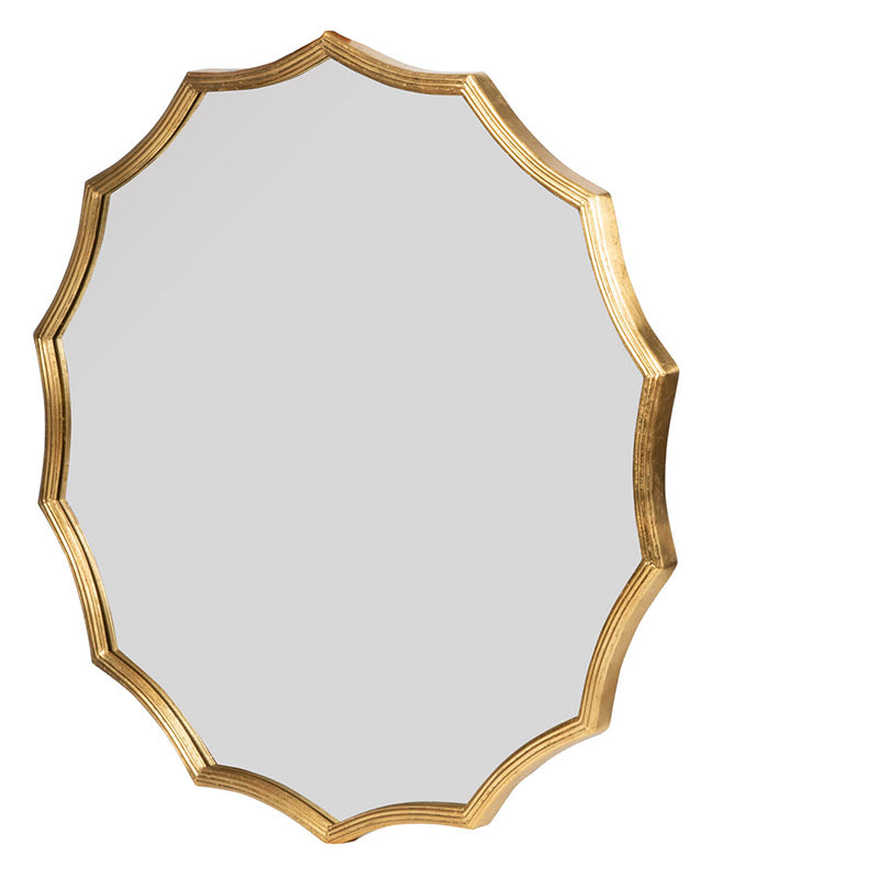 D40" Round Sunburst Wall Mirror with Gold Finish, Wall Decor Mirror for Entryway Bedroom Living Room