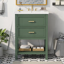 24'' Bathroom Vanity with Top Sink, Modern Bathroom Storage Cabinet with 2 Drawers, Single Sink Bathroom Vanity