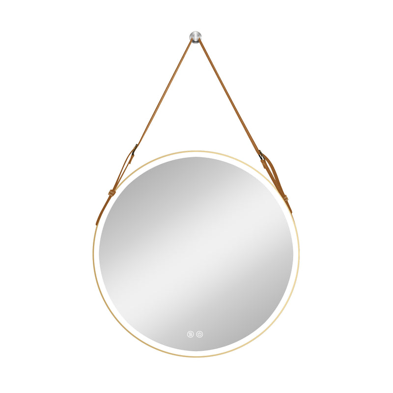 Bathroom LED Mirror 32 Inch Round Bathroom Mirror with Lights Smart 3 Lights Dimmable Illuminated Bathroom Mirror Wall Mounted Large LED Mirror Anti-Fog Lighted Vanity Mirror