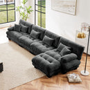 Free Combination, Modular Sectional Sofa,L Shaped Couch for Living Room, 4-Seater Comfy Cloud Couch with Convertible Ottoman, , Chenille Gray