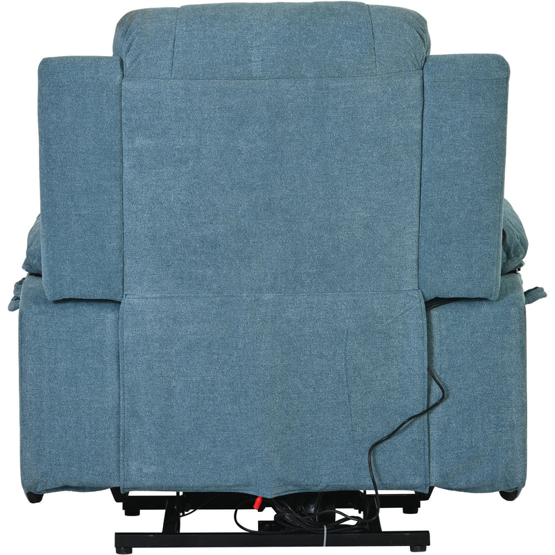 Massage Recliner,Power Lift Chair for Elderly with Adjustable Massage and Heating Function,Recliner Chair with Infinite Position and Side Pocket for Living Room ,Blue