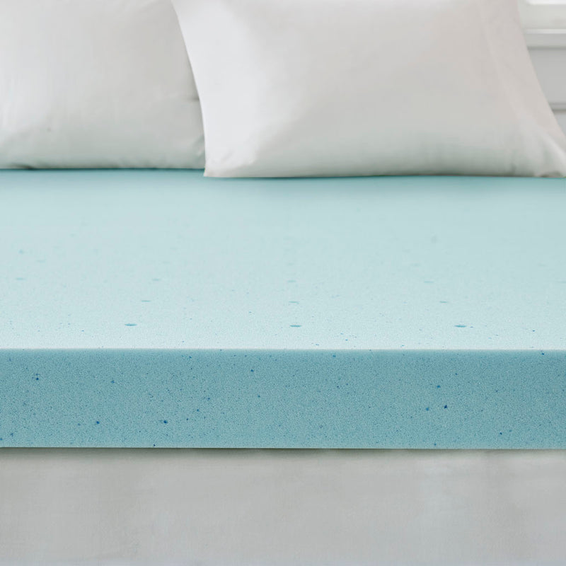 Hypoallergenic 3" Cooling Gel Memory Foam Mattress Topper with Removable Cooling Cover