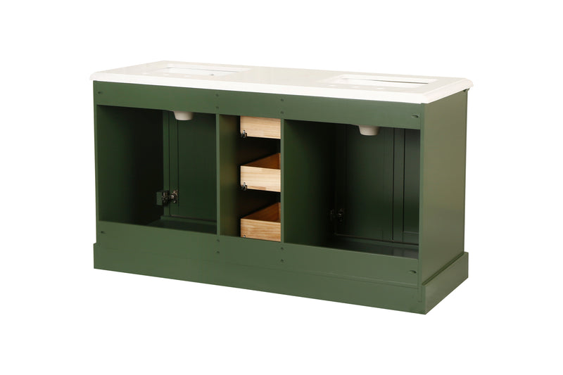 Vanity Sink Combo featuring a Marble Countertop, Bathroom Sink Cabinet, and Home Decor Bathroom Vanities - Fully Assembled Green 60-inch Vanity with Sink 23V02-60VG