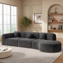 140' Modern Curved Sectional Sofa with High-Density Fully Compressed Sponge and Chaise Lounge, 3-Piece Set, Fully Assembled Right Hand Facing, Perfect for Living Room, Lounge