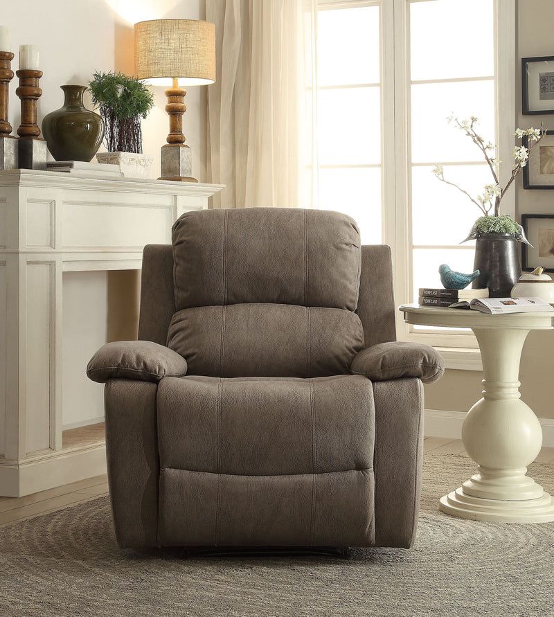 Bina Recliner (Motion) in Gray Polished Microfiber