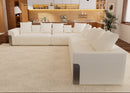 152.7' Oversized Modular Sectional Sofa, Modern Large Sectional Couches for Living Room, L-Shaped 8 Deep Seat Corner Sofa Comfy Cloud Couch with Pillows, Chenille, White, Right-Facing