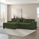 111' Luxury Sectional Couch,L Shape Sofa with Convertible Chaise Lounge,Arm Couch with Storage for Living Room,Upholstered Couch Corduroy Green