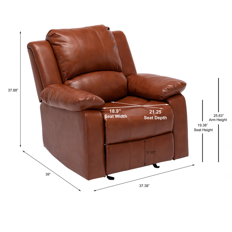 Charlotte Caramel Leather Gel Recliner