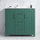 36'Green Bathroom Vanity with Single Sink, Combo Cabinet Undermount Sink, Bathroom Storage Cabinet with 2 Doors and 2 Drawer, Soft Closing, Multifunctional Storage