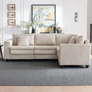 Modular Sectional Sofa, L-Shaped Corduroy Couch Set, 3-Seater Modular Sofa with Deep Seat and Cloud-Like Comfort, Perfect for Living Room, Apartment, Bedroom, Studio, Office, Beige