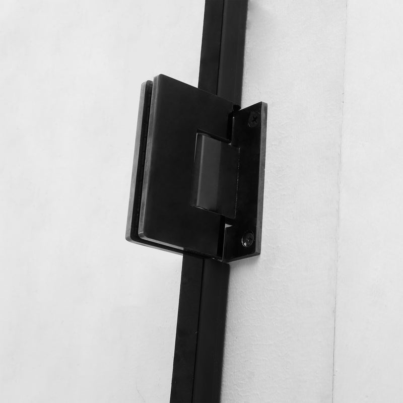 Shower Door 40" W x 72" H Single Panel Frameless Fixed Shower Door, Open Entry Design in Matte Black