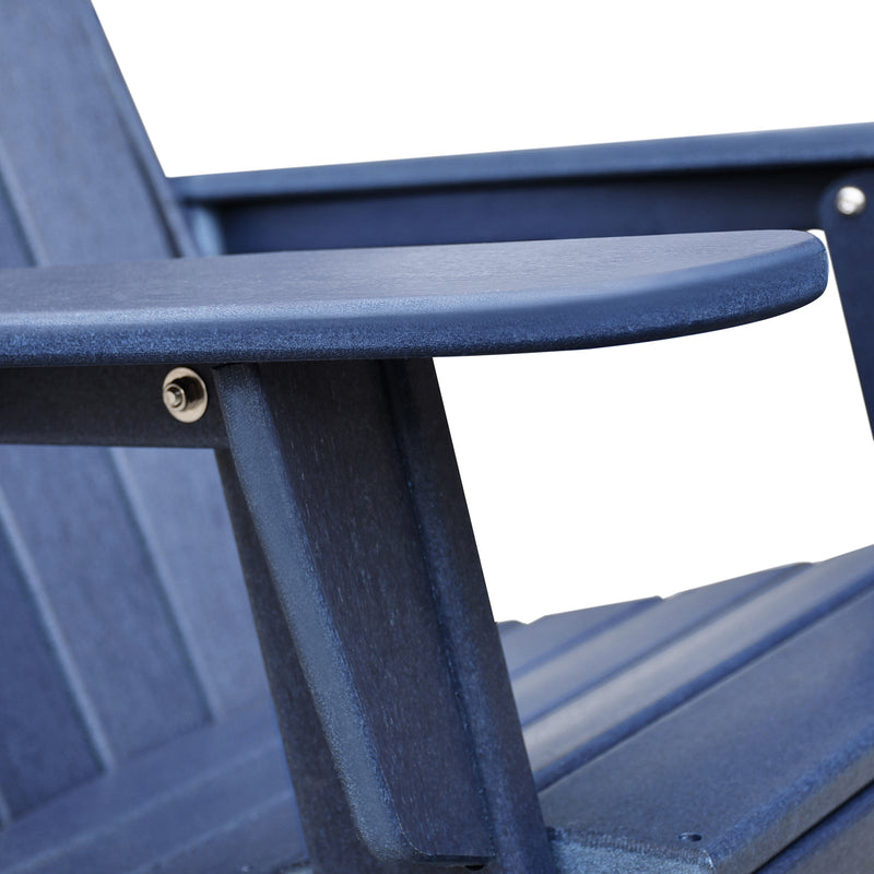 TIRAMISUBEST Folding Outdoor Adirondack Chair for Relaxing, HDPE All-weather Fire Pit Chair, Patio Lawn Chair for Outside Deck Garden Backyardf Balcony, Navy Blue