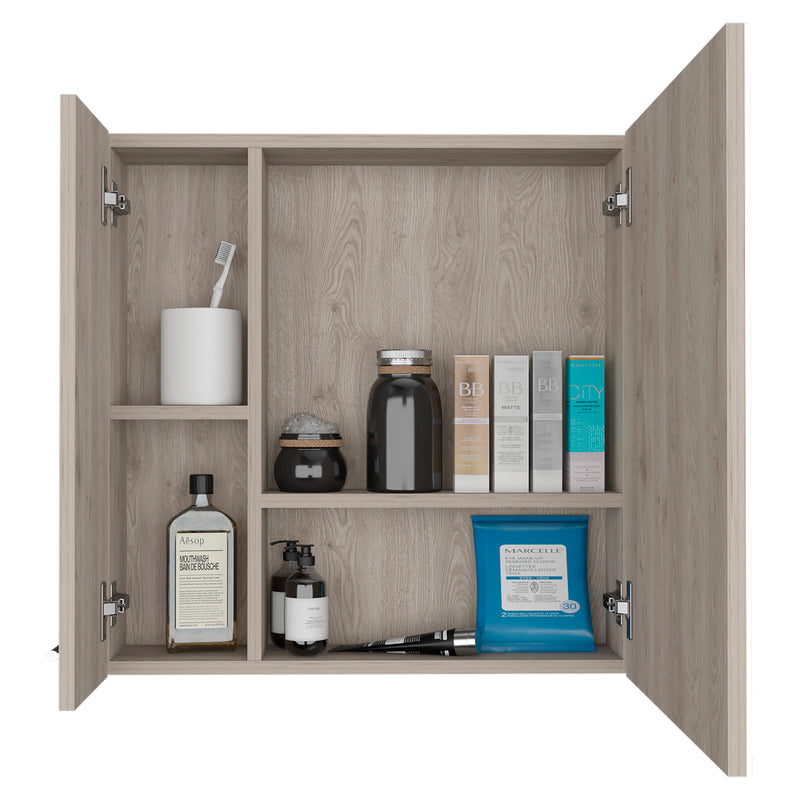 Medicine Cabinet Prague, Four Internal Shelves, Single Door, Light Gray Finish