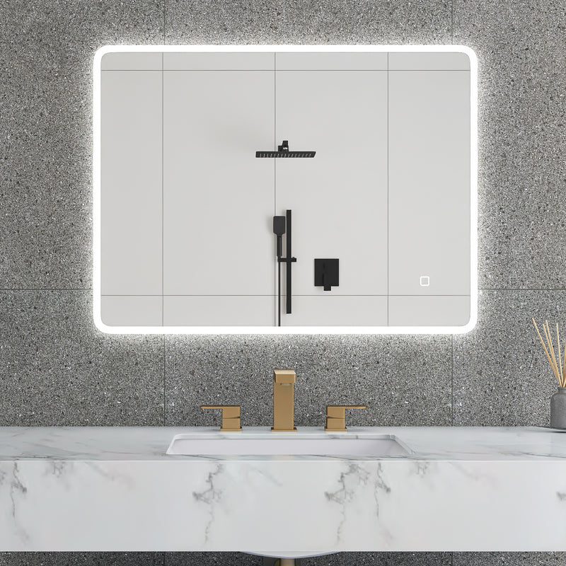 32 x 24 in.  Large Rectangular Frameless Wall-Mount Anti-Fog LED Light Bathroom Vanity Mirror