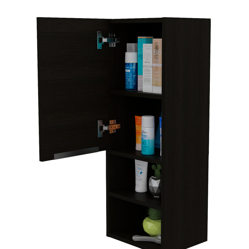 Medicine Cabinet Hazelton, Two Interior Shelves, Black Wengue Finish