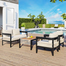 U_Style Multi-person Outdoor Iron Sofa Set with A table, Rattan Decoration, Waterproof, Rust-proof, Suitable for Garden, Lawn Use