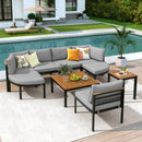 Modern Outdoor Sectional Sofa Set Patio Seating Group Outdoor Conversation Set with Cushions for Patio, Backyard, Garden, Grey