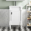 18-Inch Modern Bathroom Vanity with Sink, Modern Bathroom Storage Cabinet with Door, Freestanding Small Space Bathroom Cabinet, Single Sink Cabinet with Adjustable Shelf, White