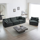 2-Piece Upholstered Sofa, Living Room Sectional Sofa Set Modern Sofa Couches Set , Deep Seat Sofa for Living Room Apartment, 1+3 Seat Gray Chenille