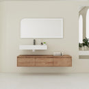 60 inch Wall-Mounted Bathroom  Vanity with Resin Sink,Soft Close Drawer,Float Mounting Design