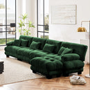 Free Combination, Modular Sectional Sofa,L Shaped Couch for Living Room, 4-Seater Comfy Cloud Couch with Convertible Ottoman,Chenille Green