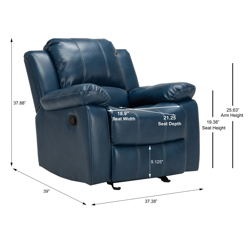 Charlotte Navy Blue Leather Gel Recliner