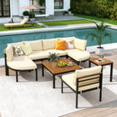 Modern Outdoor Sectional Sofa Set Patio Seating Group Outdoor Conversation Set with Cushions for Patio, Backyard, Garden, Beige