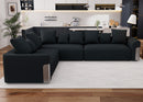 127.4' Oversized Modular Sectional Sofa, Modern Large Sectional Couches for Living Room, L-Shaped 6 Deep Seat Corner Sofa Comfy Cloud Couch with Pillows, Chenille, Black, Left-Facing