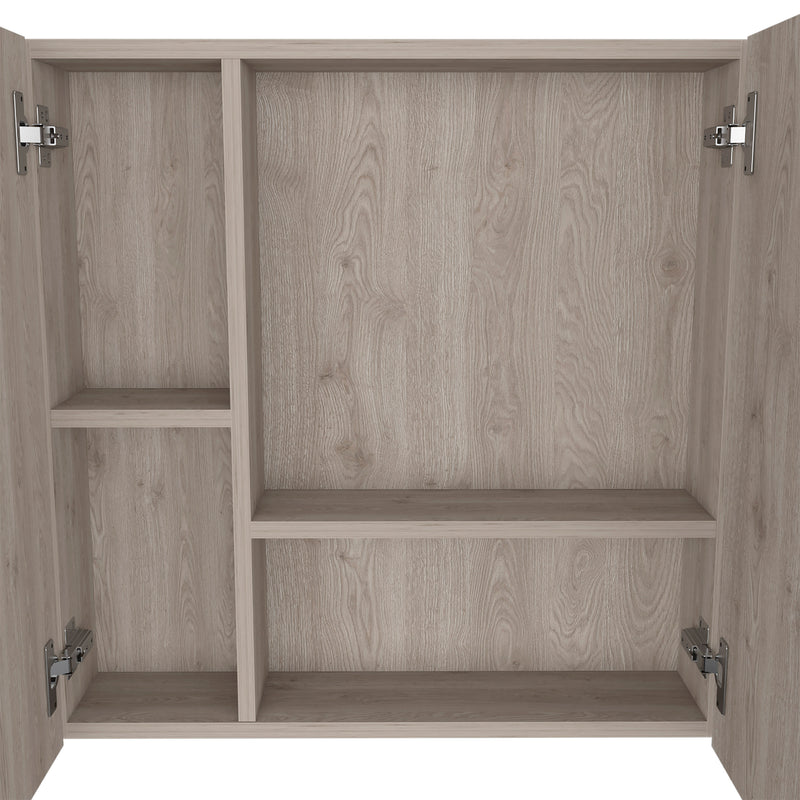 Medicine Cabinet Prague, Four Internal Shelves, Single Door, Light Gray Finish