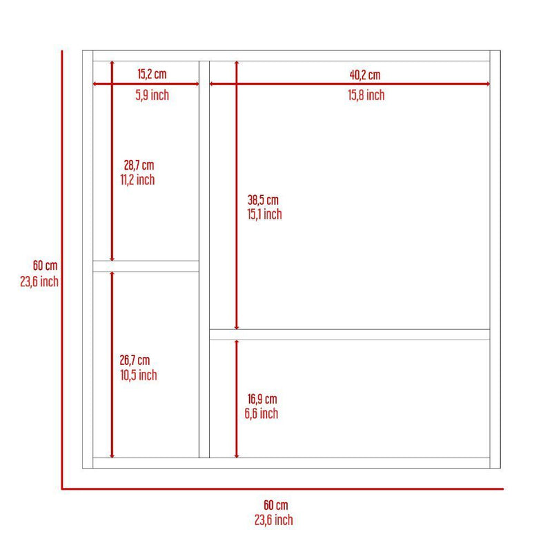 Medicine Cabinet Prague, Four Internal Shelves, Single Door, Light Gray Finish