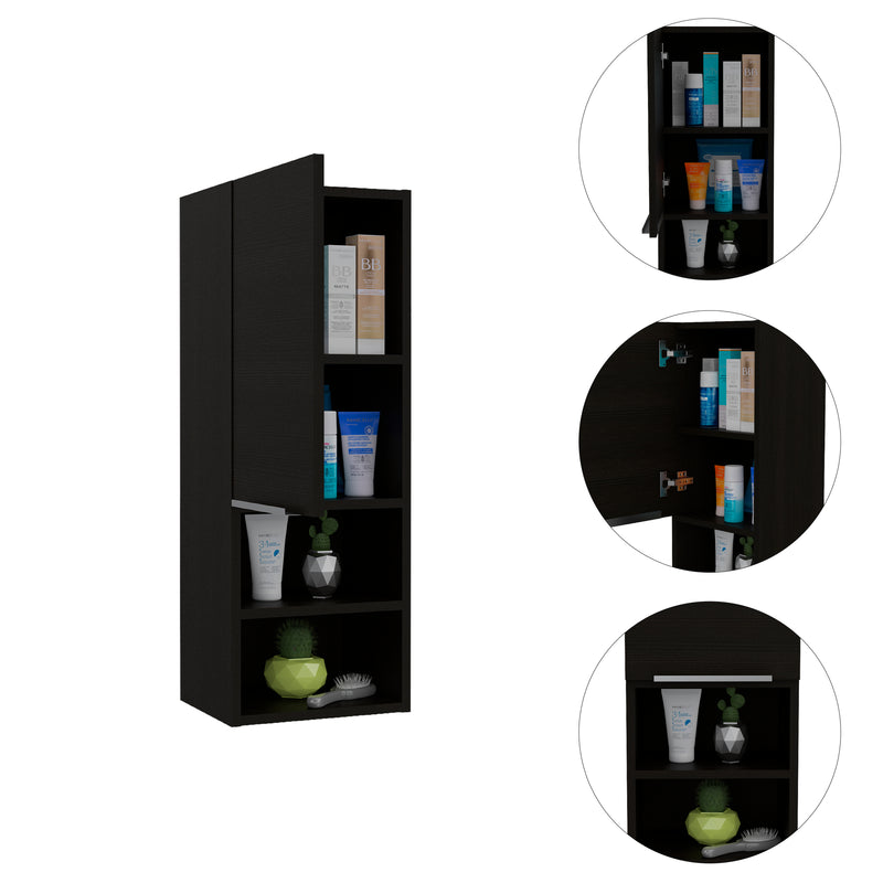 Medicine Cabinet Hazelton, Two Interior Shelves, Black Wengue Finish