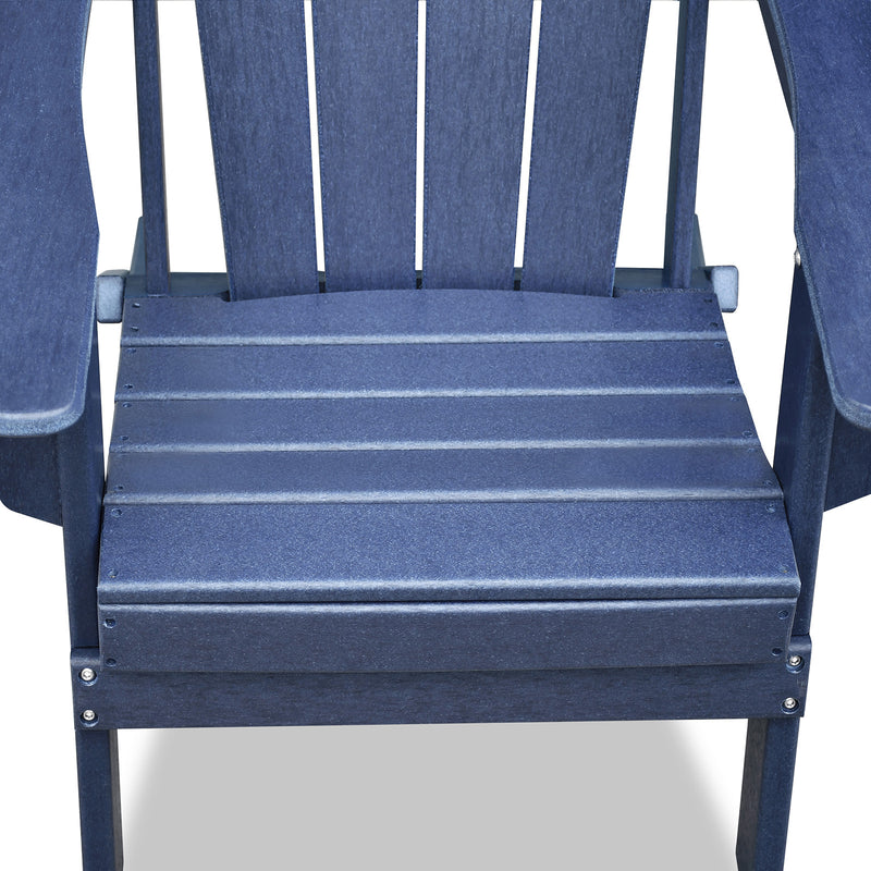 TIRAMISUBEST Folding Outdoor Adirondack Chair for Relaxing, HDPE All-weather Fire Pit Chair, Patio Lawn Chair for Outside Deck Garden Backyardf Balcony, Navy Blue