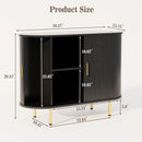 Storage Cabinet, Fluted Sideboard Buffet Cabinet with Tambour Sliding Doors& Adjustable Shelf, Accent Coffee Bar Console Table for Kitchen, Living Room, Entryway