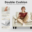 117'' Cloud Couch Sectional with U Shape Ottoman, Couches for Living Room with Chenille Fabric|USB Charging| Reversible Chaise|Throw Pillows| Dual Cushions Modern Sofa, Beige
