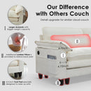 152'' Cloud Couch Sectional with L Shape Ottoman, Couches for Living Room with Chenille Fabric|USB Charging| Reversible Chaise|Throw Pillows| Dual Cushions Modern Sofa, Beige