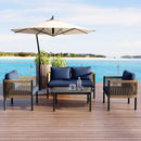 U_Style Multi-person Outdoor Sofa Combination with A Table, Suitable for Garden, Backyard and Balconies