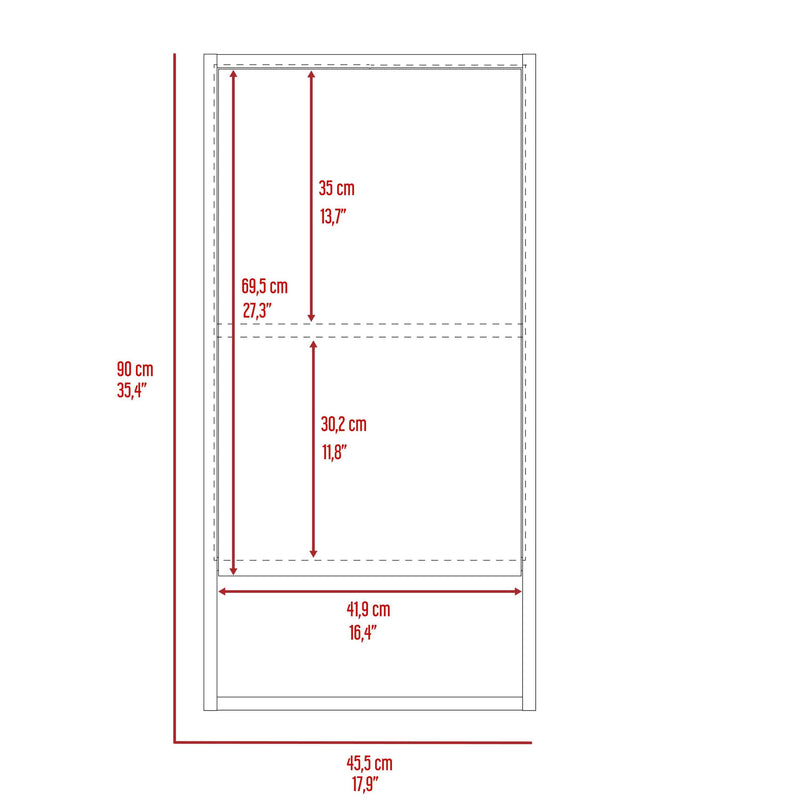 Modesto Medicine Cabinet, One Open Shelf, Mirrored Cabinet With Two Interior Shelves