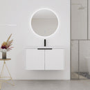 36' Wall Mounted Bathroom Vanity with Resin Sink & 2 Soft-Close Doors (KD-Packing)