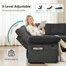 Sectional Sleeper Sofa with Pull Out Couch Bed - Corduroy Fabric with Storage Seat & USB Charging, Reclining Backrest L Shaped Modular Couches for Living Room Apartment (Darkgrey)