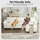 117'' Cloud Couch Sectional with L Shape Ottoman, Couches for Living Room with Chenille Fabric|USB Charging| Reversible Chaise|Throw Pillows| Dual Cushions Modern Sofa, Beige