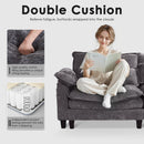 117'' Cloud Couch Sectional with L Shape Ottoman, Couches for Living Room with Chenille Fabric|USB Charging| Reversible Chaise|Throw Pillows| Dual Cushions Modern Sofa, Black