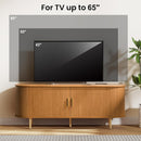 TV Stand with Power Outlet for TVs up to 60 Inch, Entertainment Center with Storage and Adjustable Shelves, Mid Century Modern Media Console with Sliding Doors for Living Room