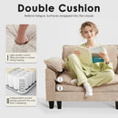 117'' Cloud Couch Sectional with L Shape Ottoman, Couches for Living Room with Chenille Fabric|USB Charging| Reversible Chaise|Throw Pillows| Dual Cushions Modern Sofa, Camel