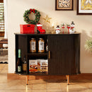 Storage Cabinet, Fluted Sideboard Buffet Cabinet with Tambour Sliding Doors& Adjustable Shelf, Accent Coffee Bar Console Table for Kitchen, Living Room, Entryway