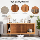 Litter Box Enclosure with Cat Scratch Pad, Sliding Door, 38.5" Litter Box Enclosure Furniture Hidden Litter Box, Modern Indoor Cat House, TV Stand, Side End Table for Living Room, Walnut