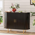 Storage Cabinet, Fluted Sideboard Buffet Cabinet with Tambour Sliding Doors& Adjustable Shelf, Accent Coffee Bar Console Table for Kitchen, Living Room, Entryway