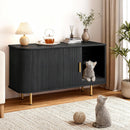 Litter Box Enclosure with Cat Scratch Pad, Sliding Door, 38.5" Litter Box Enclosure Furniture Hidden Litter Box, Modern Indoor Cat House, TV Stand, Side End Table for Living Room, Walnut